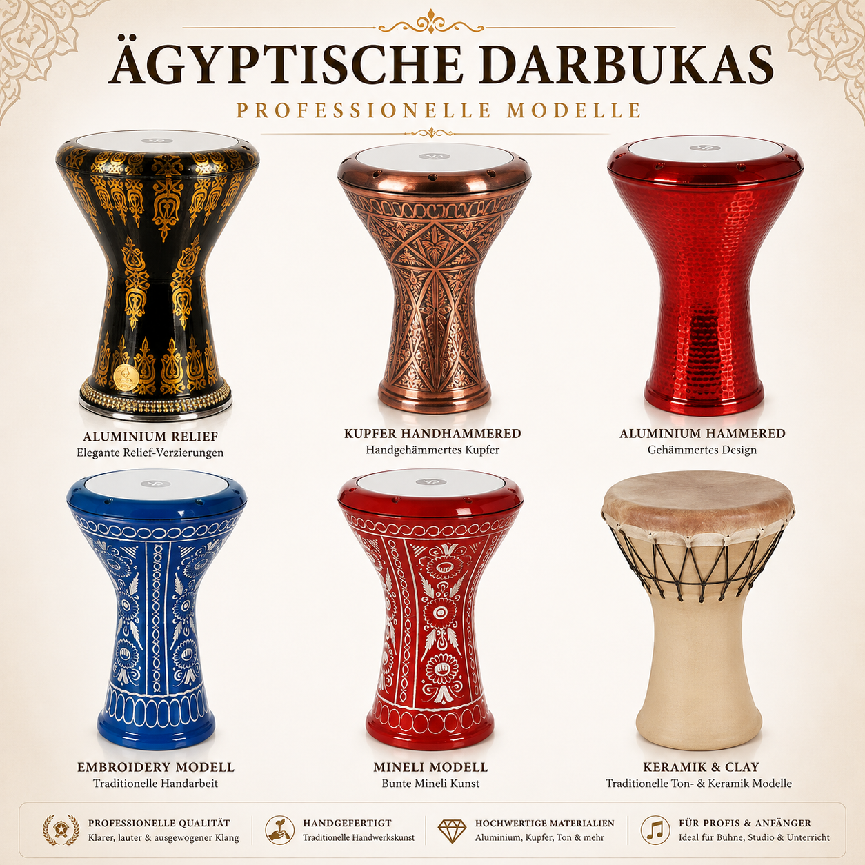 Ägyptische Darbukas – Professionelle Modelle category icon/image